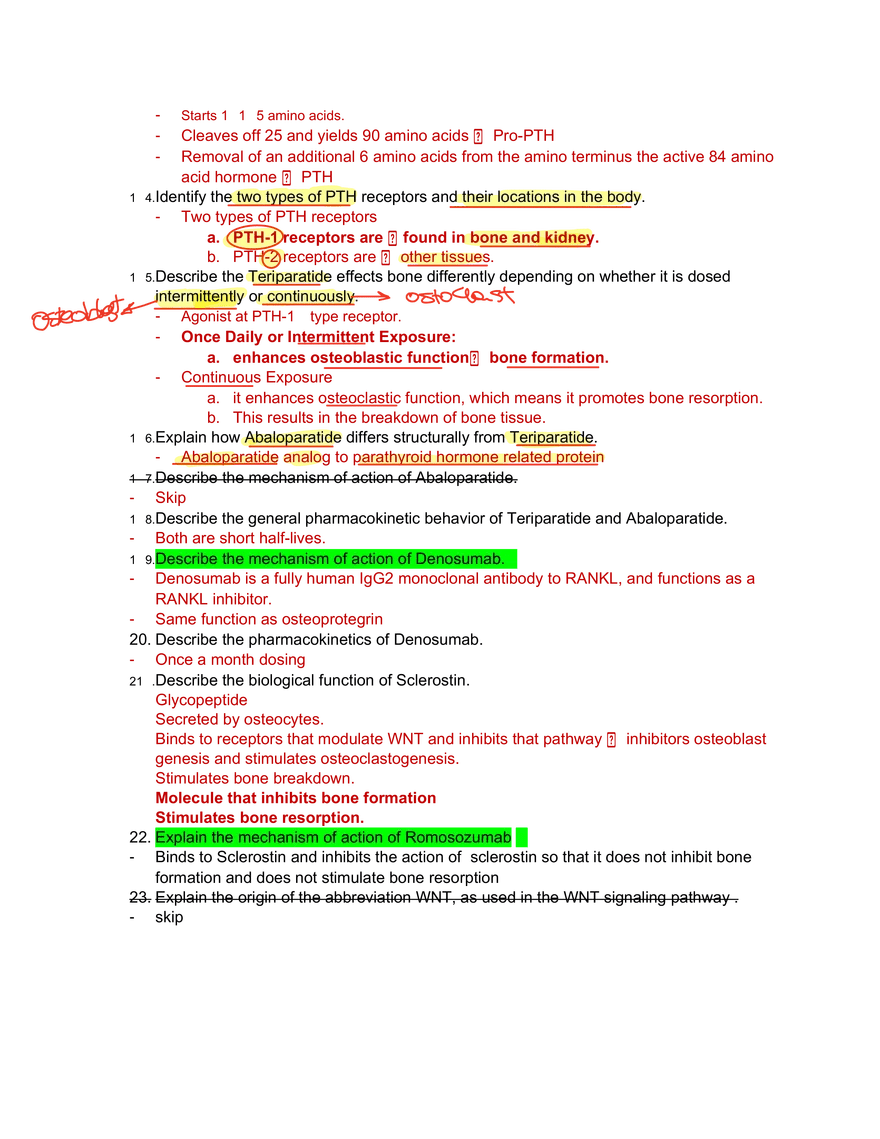 Study Guide Drugs for Osteoporosis Edubirdie