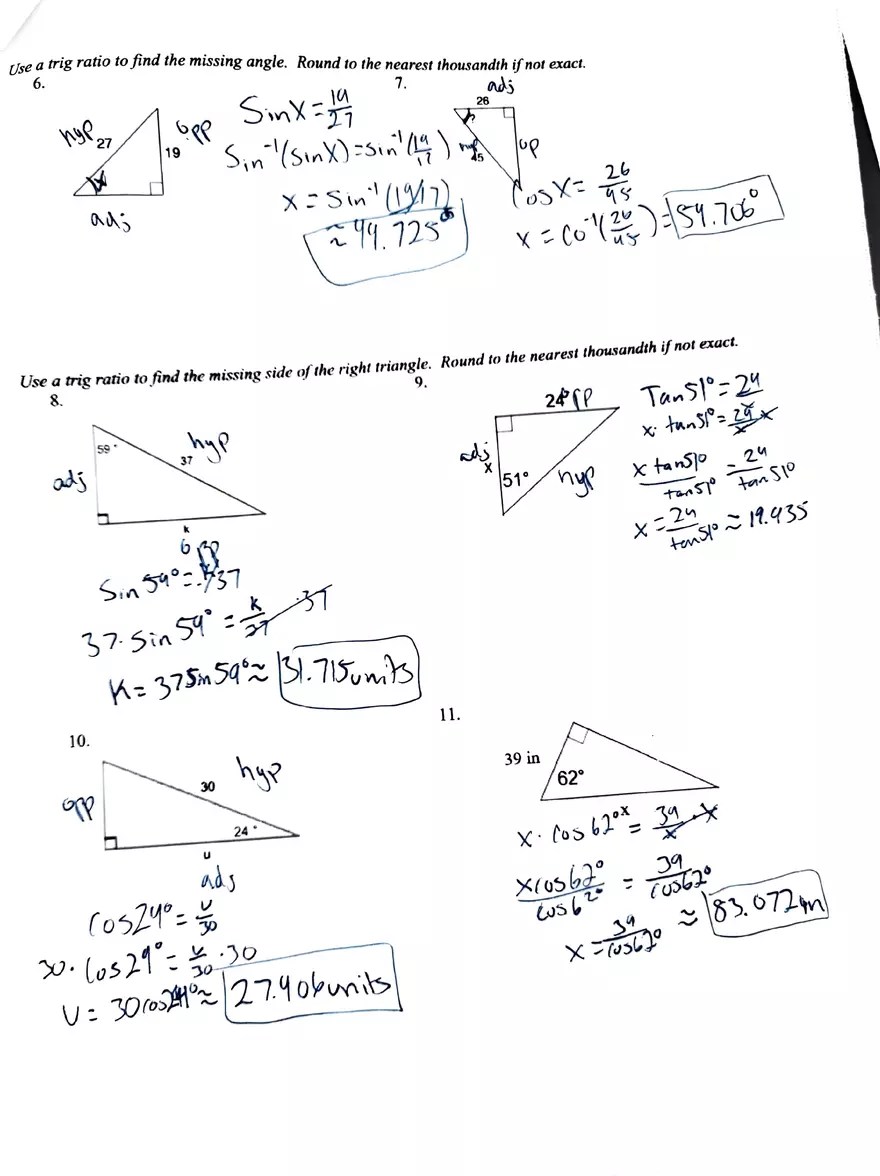 Right Triangle Trigonometry Notes Edubirdie