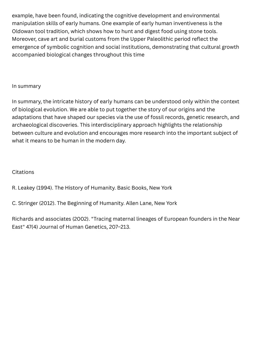 Knowing the Origins of Humanity The Biological Evolutionary Process