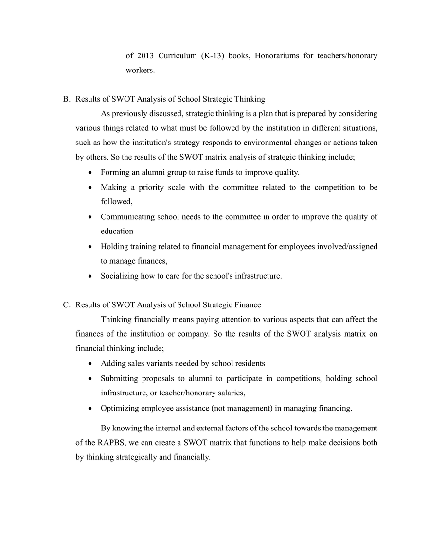 SWOT IN SCHOOL FINANCIAL MANAGEMENT Edubirdie