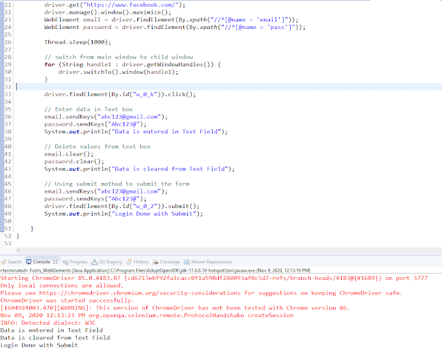 Selenium Form Element Commands Sendkeys, Clear, Click, Submit QA