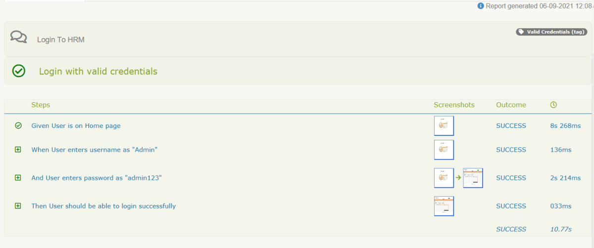 Serenity Report QA Automation Expert