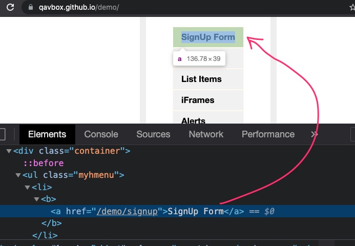 Cypress contains() method to locate elements qavalidation