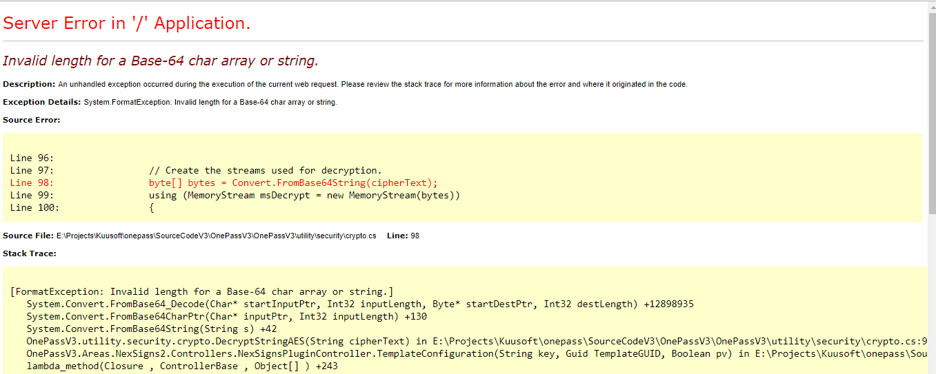 C Invalid length for a Base64 char array or string error in C QA