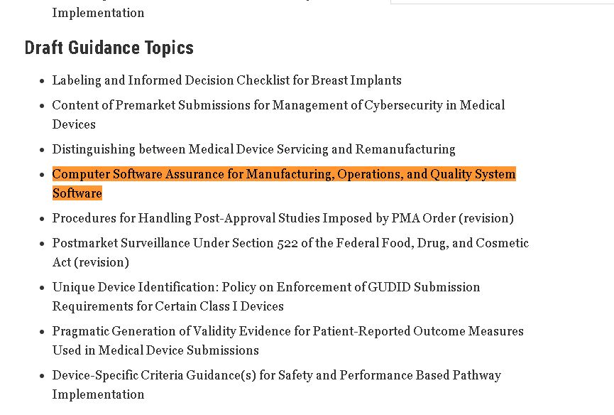 Fda Computer Software Assurance Guidance Data Integrity and