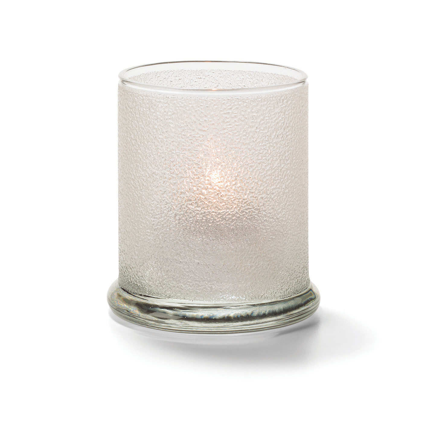 Clear Ice Glass Column Votives QCandles