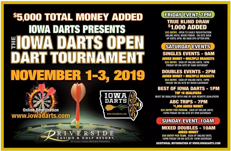 The Iowa Darts Open Dart Tournament 11/13/2019