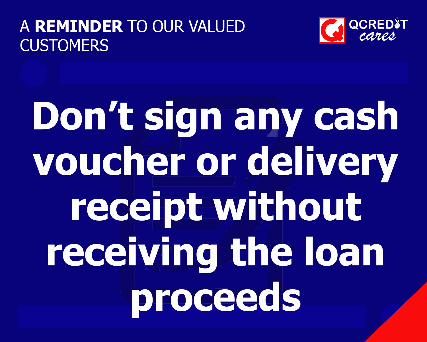 Dos and Don'ts QCredit Corp.