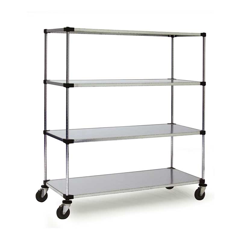Solid Shelving Unit, 18" x 48" x 80", 4Tier QC Storage
