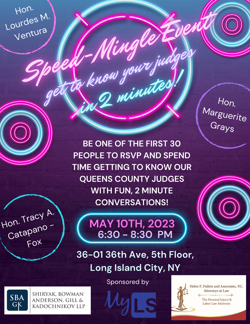SpeedMingle with Queens County Judges Queens County Women's Bar