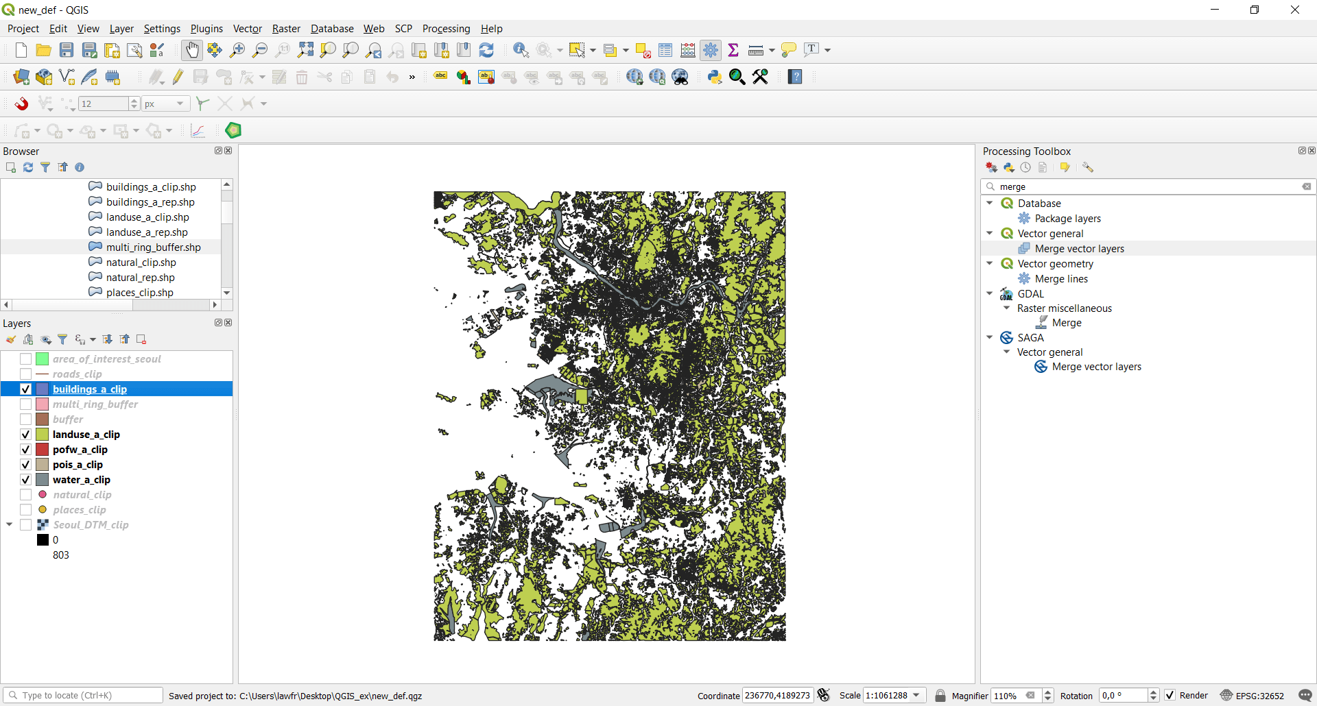 3.2. Merge vector layers — QGIS 3.10 Geoanalysis Practice documentation