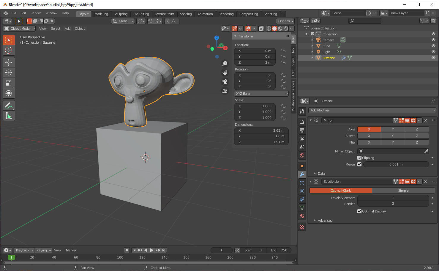Blender Python API in Houdini (Python 3)