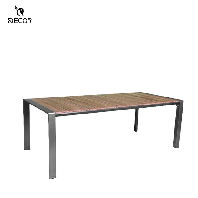 Morden Outdoor Dining Furniture Aluminum With Plastic wood Table Top