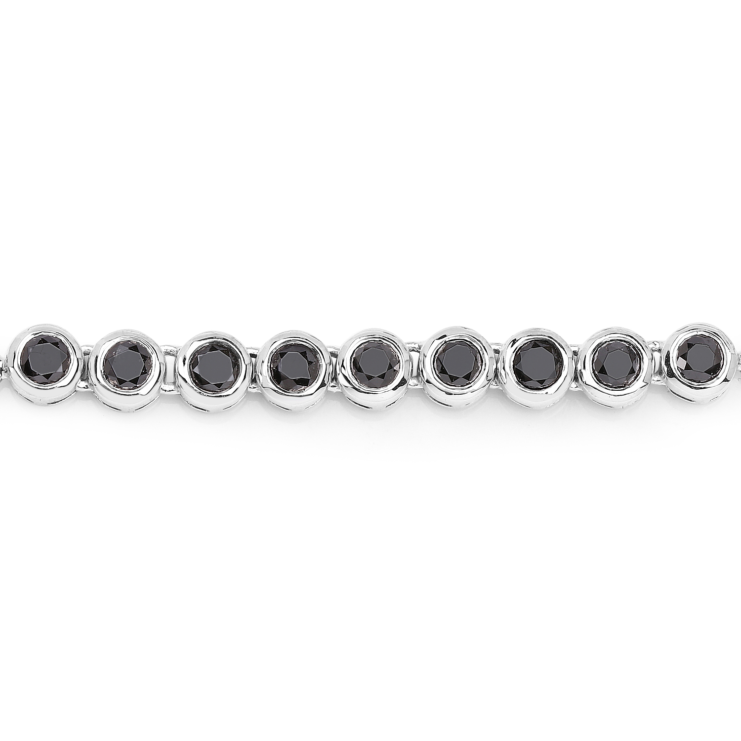 Quintessence Jewelry Buy 1.58 Carat Genuine Black Diamond .925 Sterling Silver Bracelet by