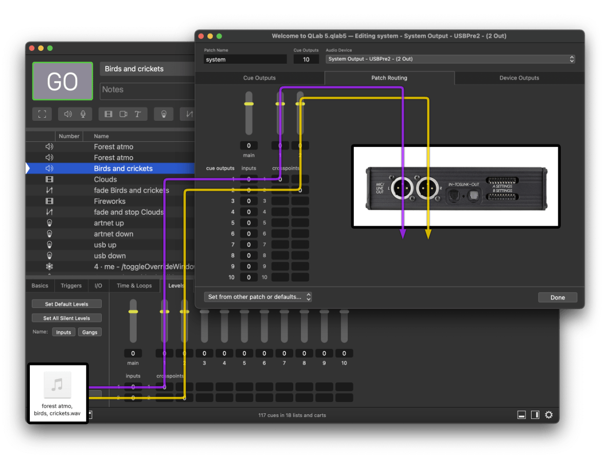 The Audio Output Patch Editor QLab 5 Documentation