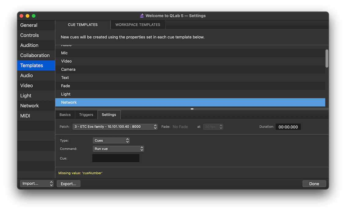 Network Cues QLab 5 Documentation