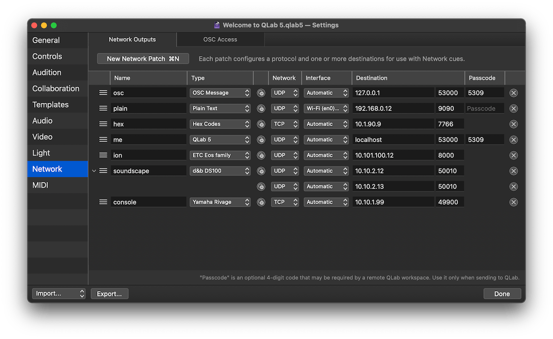 Workspace Settings QLab 5 Documentation