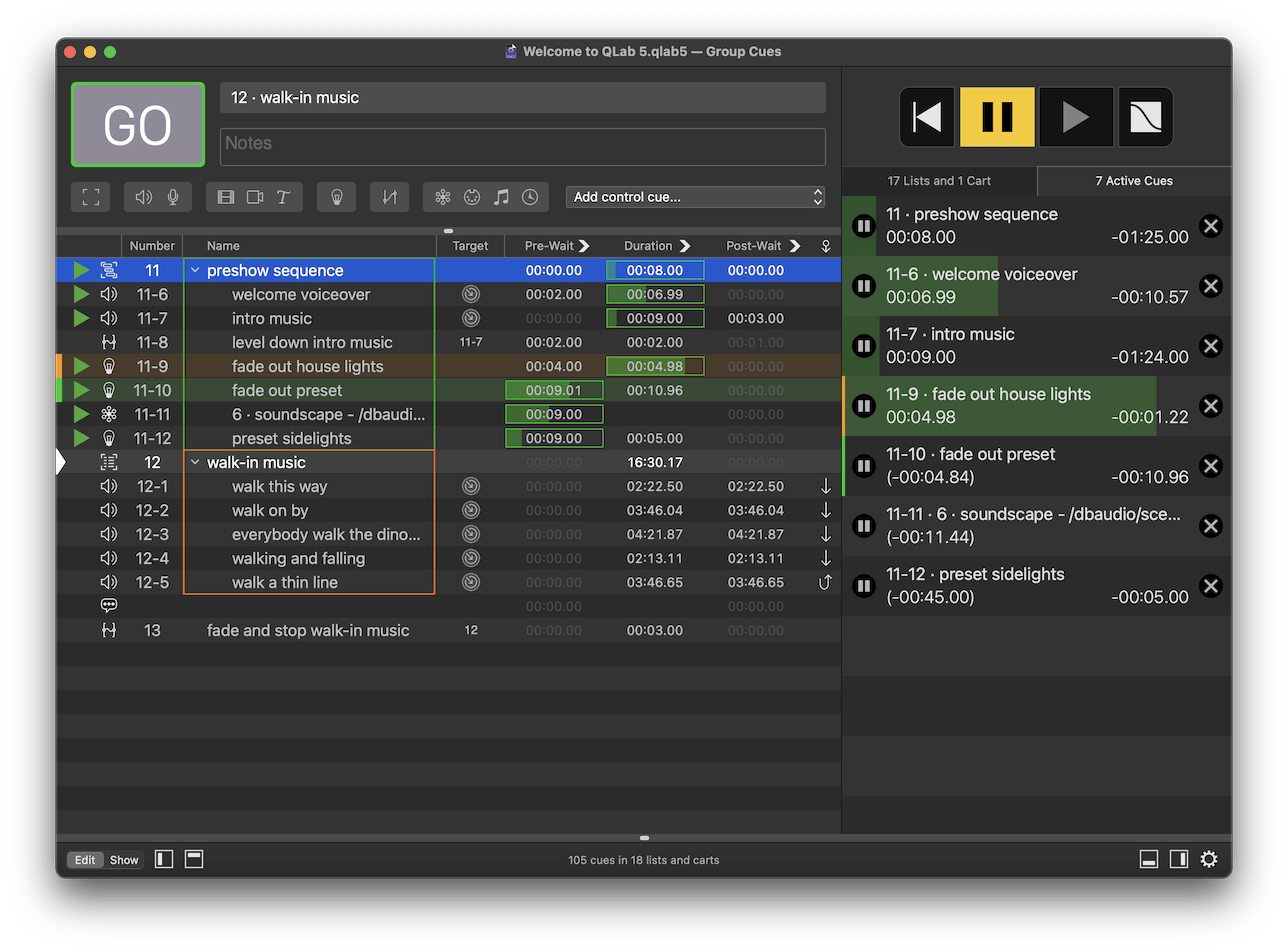 The Workspace QLab 5 Documentation