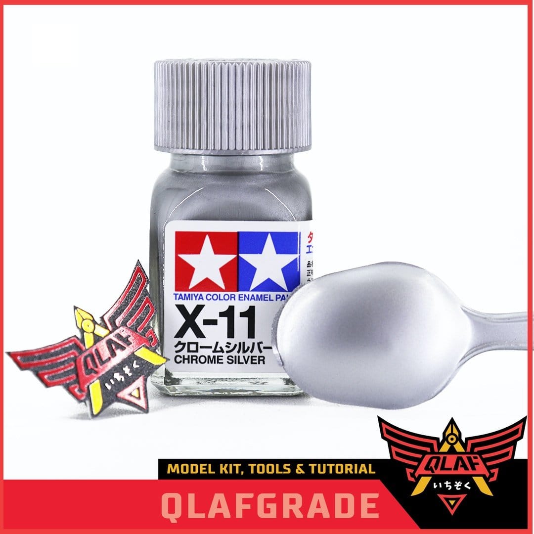 Tamiya Enamel X11 X 11 Chrome Silver cat Gundam model Kit paint Qlaf