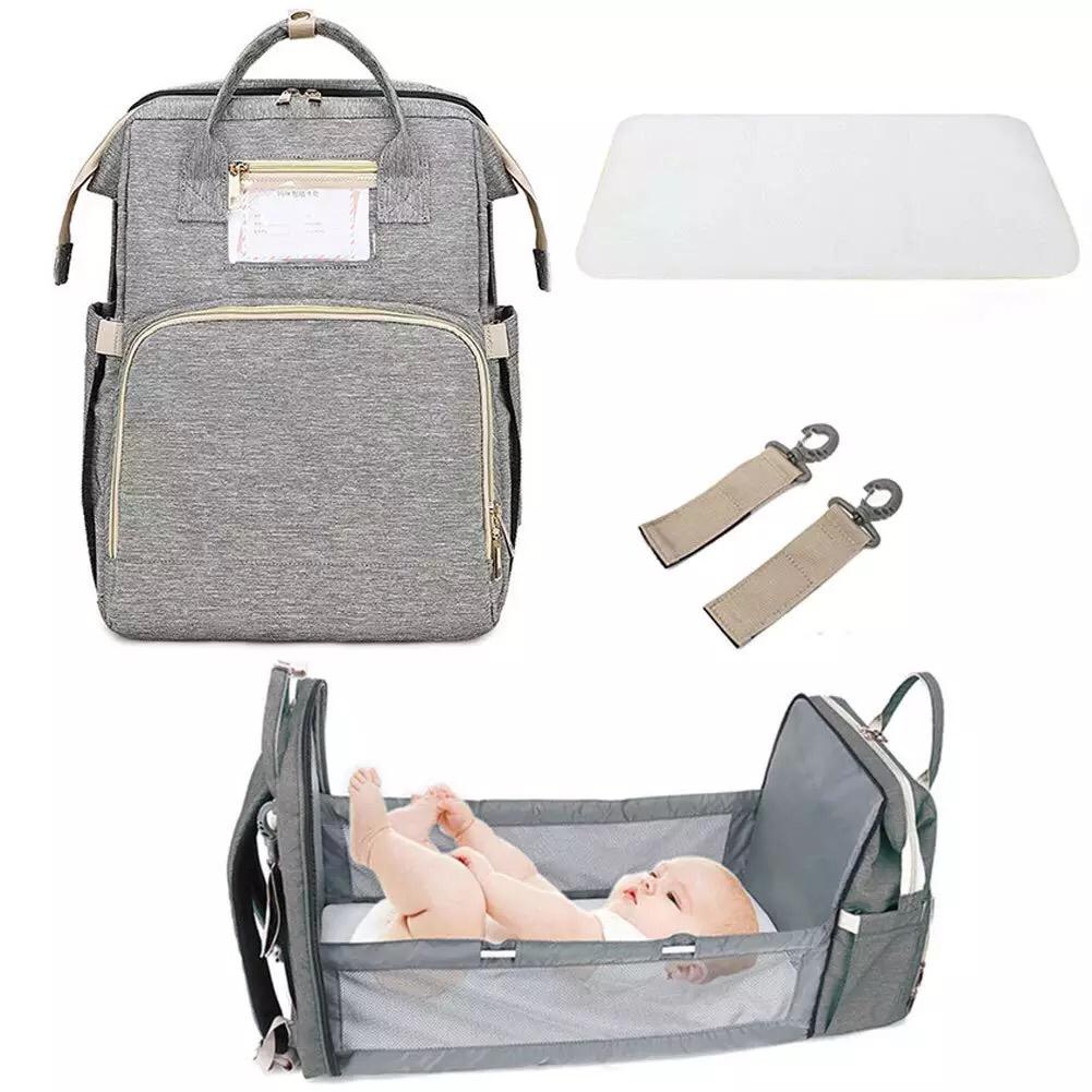 Pikkaboo 4 in 1 Diaper Bag with Changing Station/CribGrey Buy Online