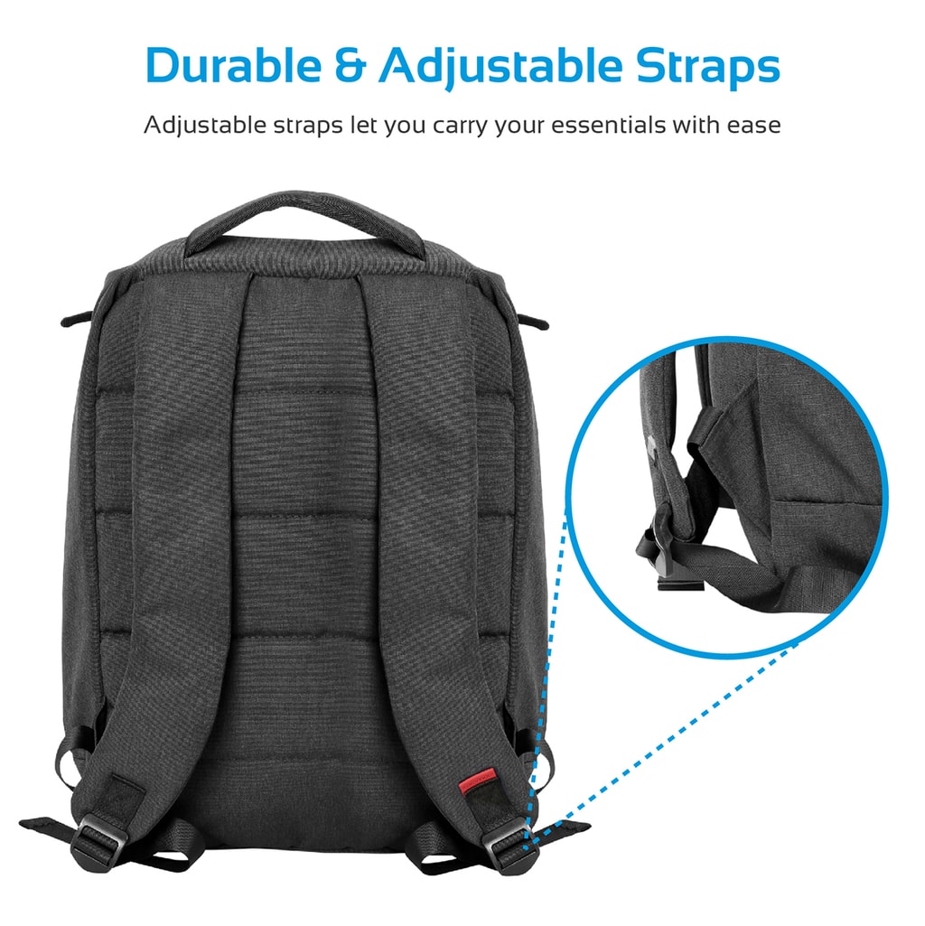 Promate Laptop Backpack, HeavyDuty Canvas Styled Durable Backpack with