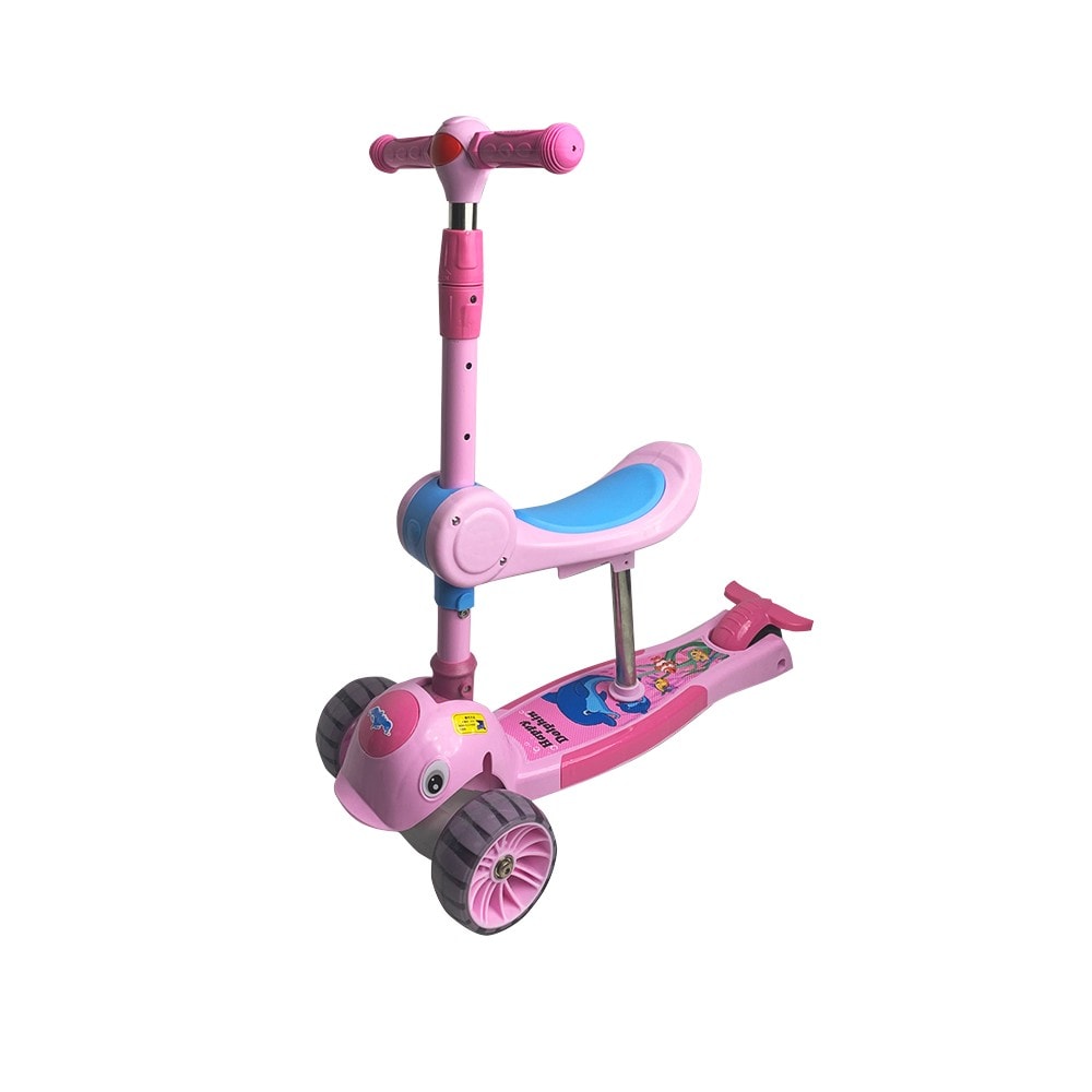 3Wheeled Kick Scooter for Kids and Foldable Seat 2in1 Kid Scooter