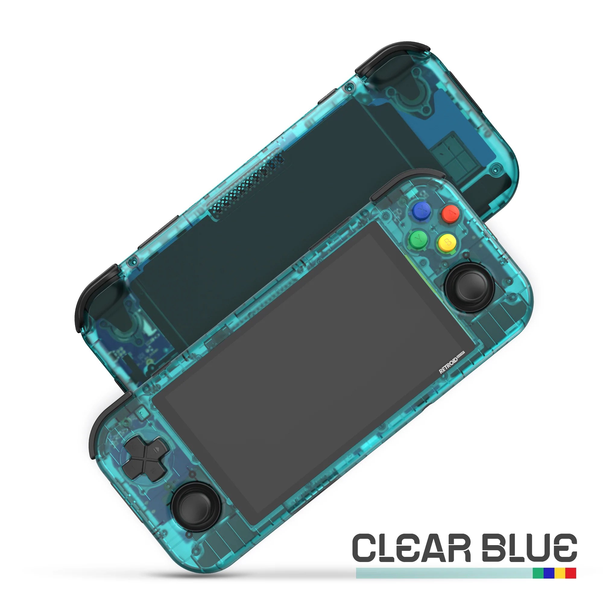 Retroid Pocket 3+ Handheld Retro Gaming System, Clear Blue Buy Online