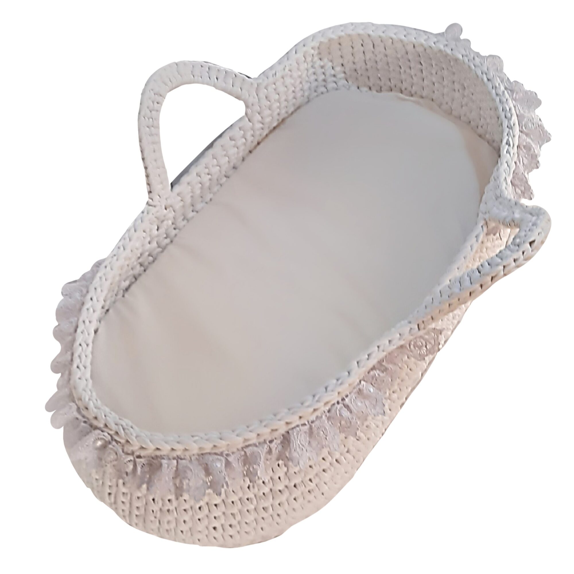 Pikkaboo Handmade Crochet Moses Basket Carry Cot White Buy Online