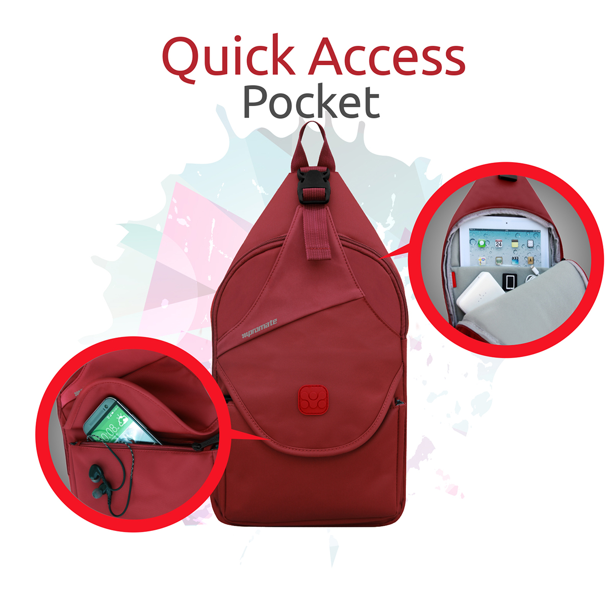 Promate Tablet Sling Bag For Tablets Up To 10.1 Inch, Promate TabSling