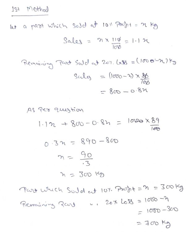 A shopkeeper bought 100 kg of rice at the rate of Rs. 80/kg. He sold 30