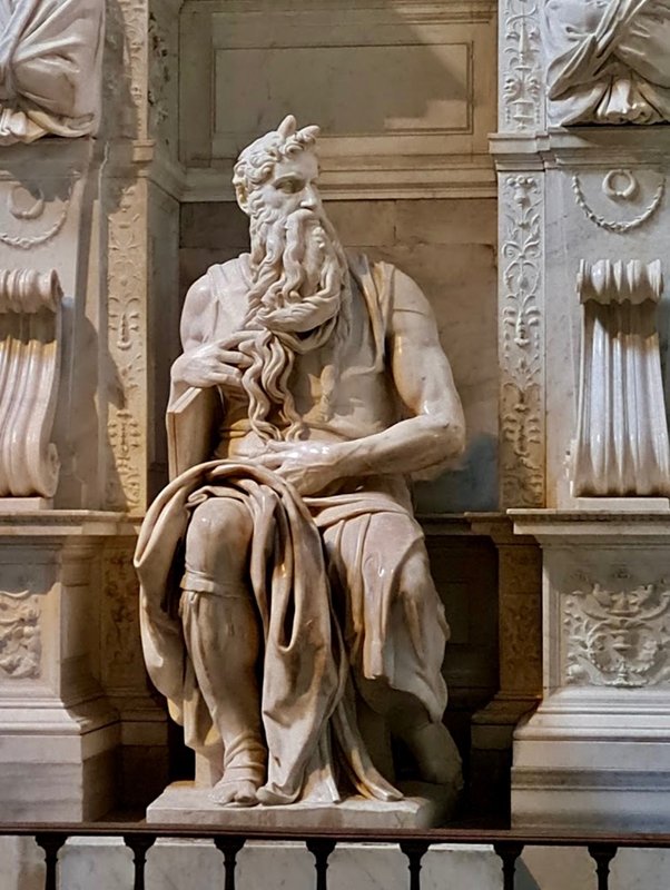 Did Moses have horns on his head, as depicted in many paintings and sculptures throughout