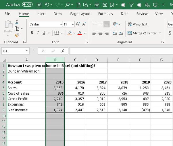 How to swap two columns in a Microsoft Word table using VBA Quora
