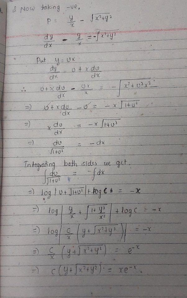 How to solve the differential equation x^ 2 p^ 2 2xyp +y^ 2 =x^ 2 (x