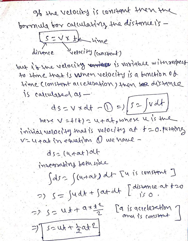 What Is The Derivation Of S=Vt+1/2At^2? - Quora