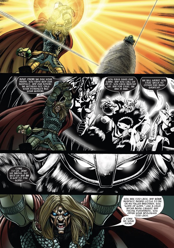 Shouldn't Cosmic King Thor be able to beat Rune King Thor since he