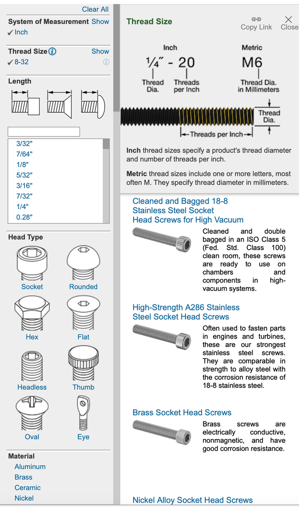Why is the diameter of an 832 bolt significantly smaller than 8 inches
