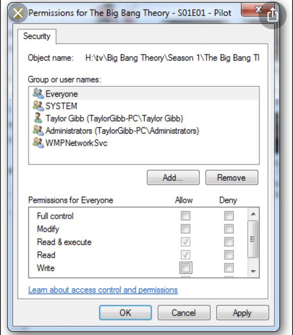 Why can't I delete files from a shared folder even though I can copy