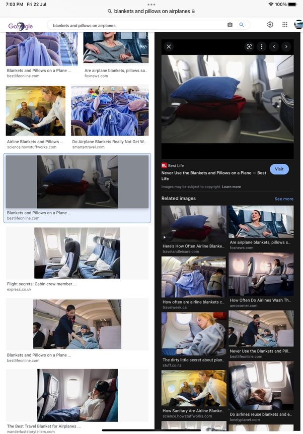 Can you bring your own pillow and blanket on airplanes, trains, etc