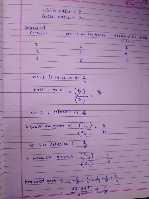 An urn contains 4 red and 6 green balls, another urn contains 2 red and