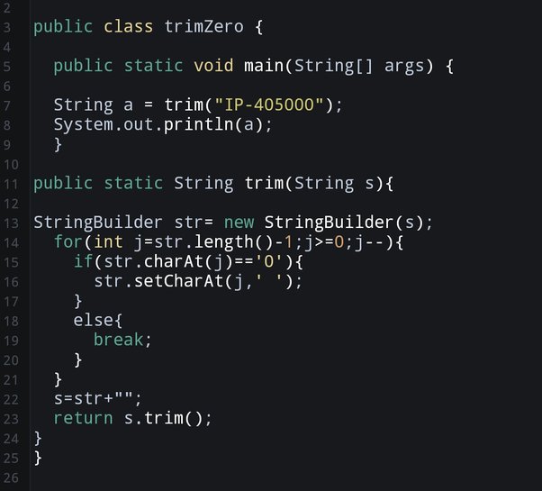 How to write code to eliminate trailing zeros in number in Java Sample