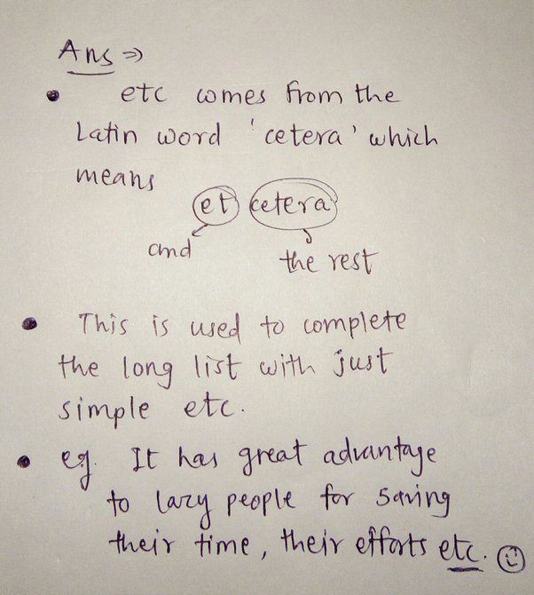 What Does Etc Mean Hot Sale