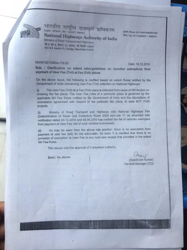 Is an army personnel exempted from toll tax while he is travelling 