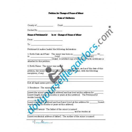 Can a minor have their name legally changed without their parents