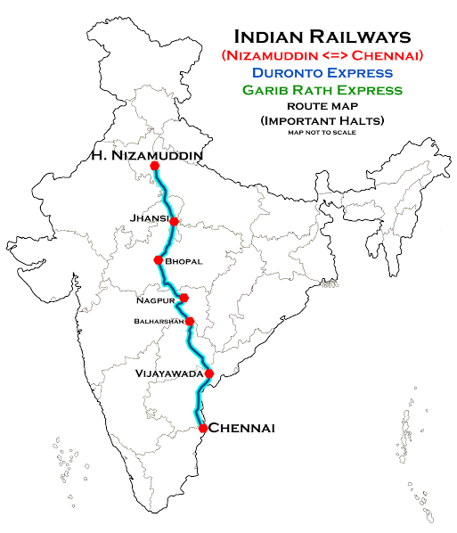 Distance From Nagpur To Chennai Which Is The Longest Running Garib Rath Express? - Quora