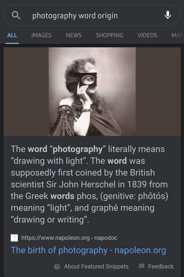 Where from the word photography was created? Quora