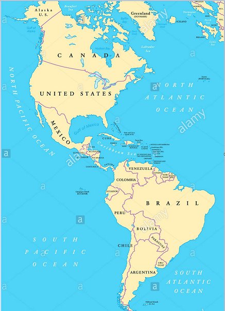 Map Of North Central And South America Is The Term 'The Americas' About North, Central And South America? - Quora