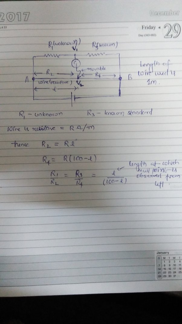 What happens when we get a null point in a potentiometer, and why does