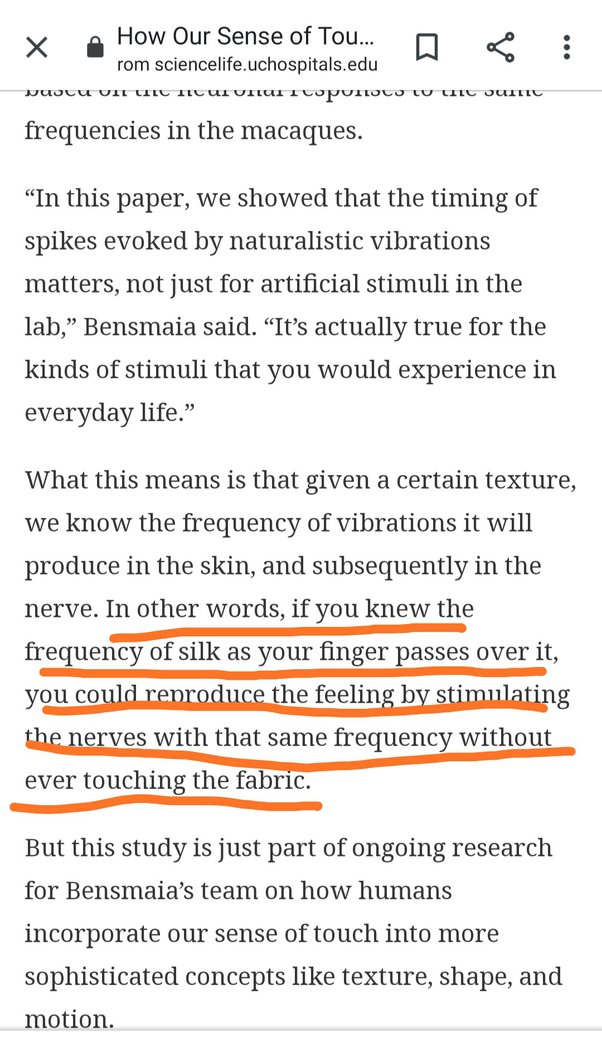 Why do I feel something is touching me when I think of it to touch but