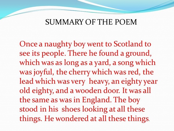 summary of the poem