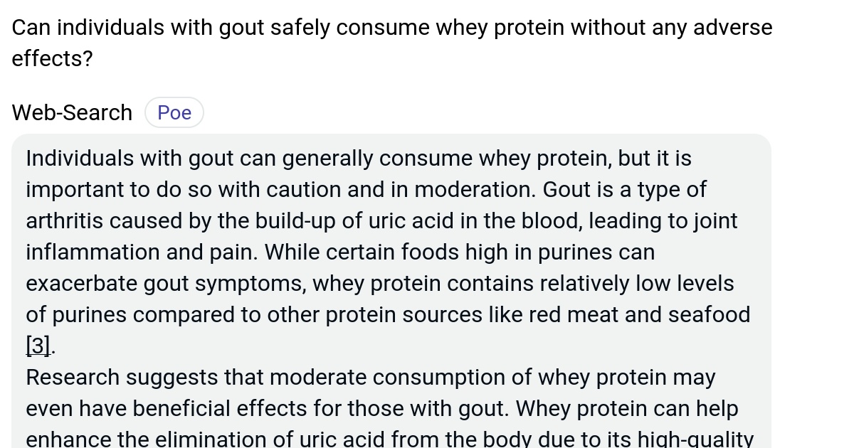 Can individuals with gout safely consume whey protein without any